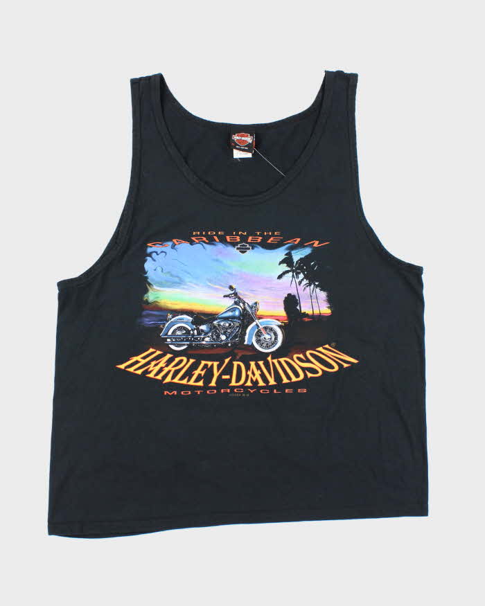 Vintage 2000's Harley Davidson Caribbean Biker Graphic Vest - XL