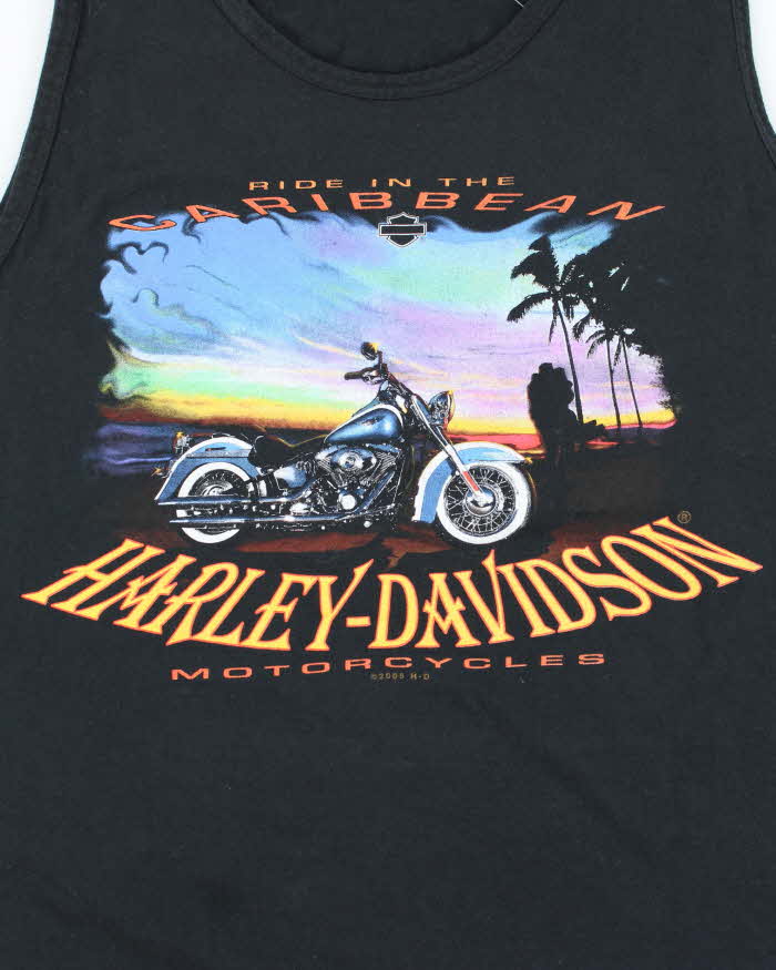Vintage 2000's Harley Davidson Caribbean Biker Graphic Vest - XL
