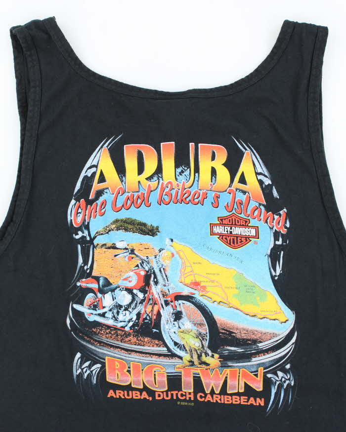 Vintage 2000's Harley Davidson Caribbean Biker Graphic Vest - XL