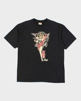 Sailor Jerry Print Black Cotton T-Shirt - XL