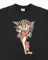 Sailor Jerry Print Black Cotton T-Shirt - XL