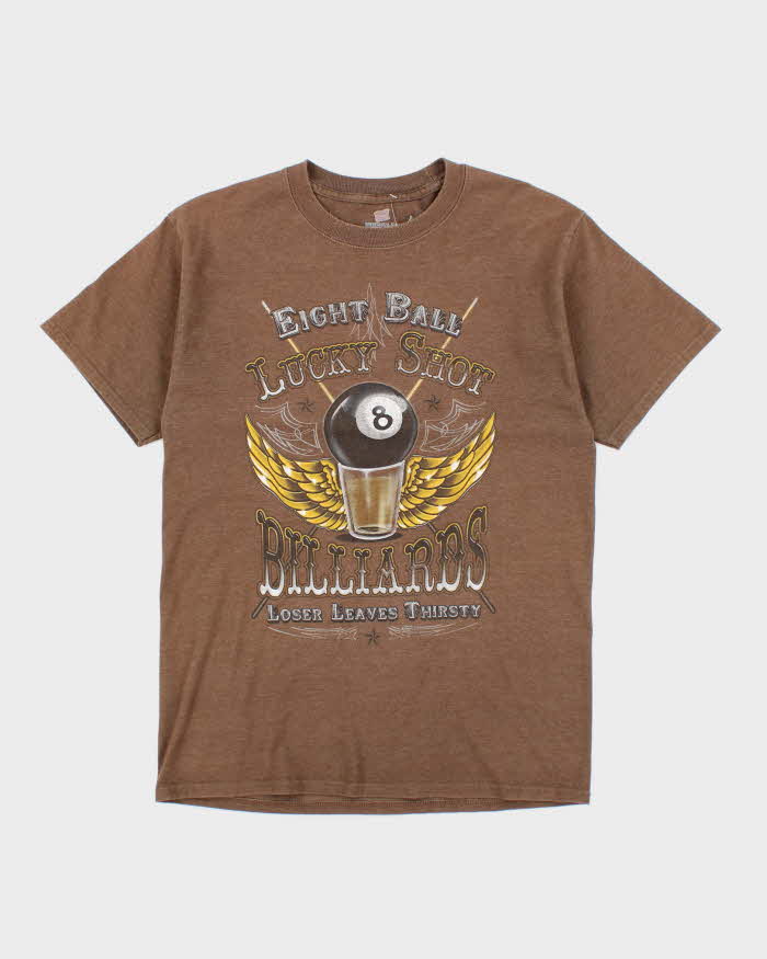Vintage Y2K Eight Ball Lucky Shot Graphic T-Shirt - M