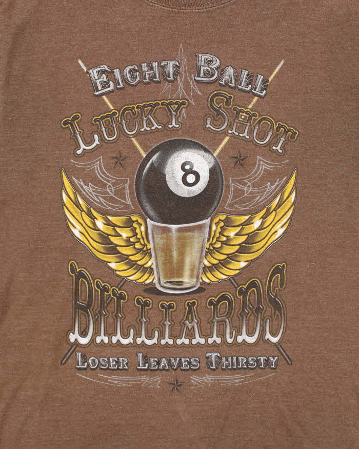 Vintage Y2K Eight Ball Lucky Shot Graphic T-Shirt - M