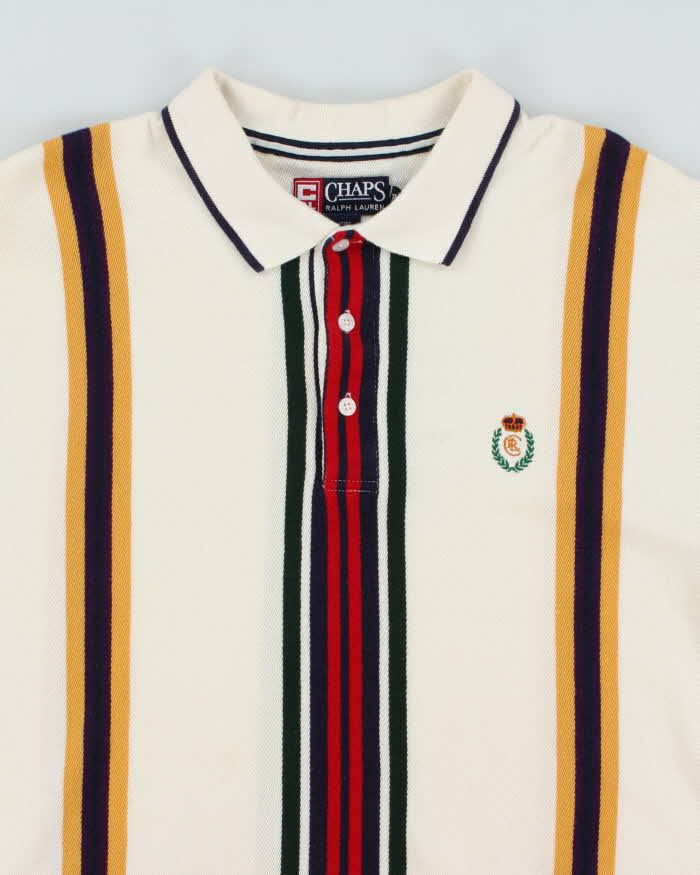 Vintage 90's Chaps by Ralph Lauren Striped Long Sleeve Polo Shirt - XL