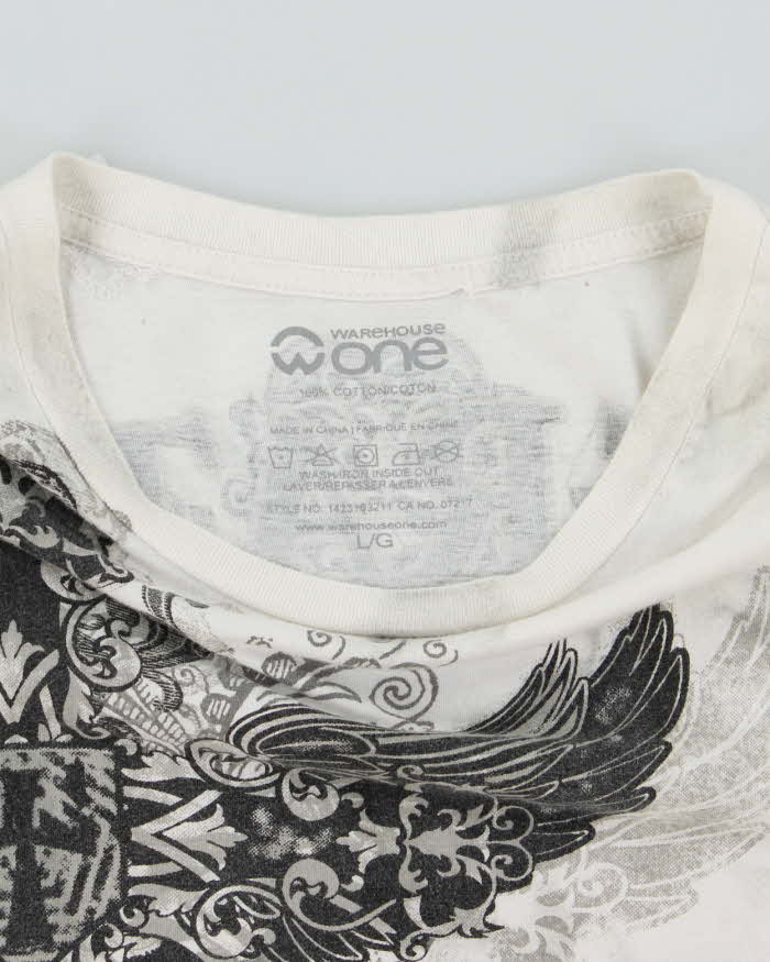 Vintage Y2K Gothic Graphic Marble Wash T-Shirt - L