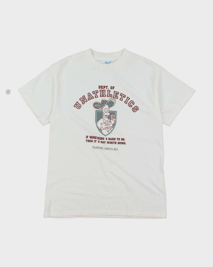 Vintage 2000's The Simpsons Dept. of Unathletics Graphic T-Shirt - M