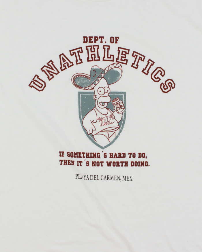 Vintage 2000's The Simpsons Dept. of Unathletics Graphic T-Shirt - M