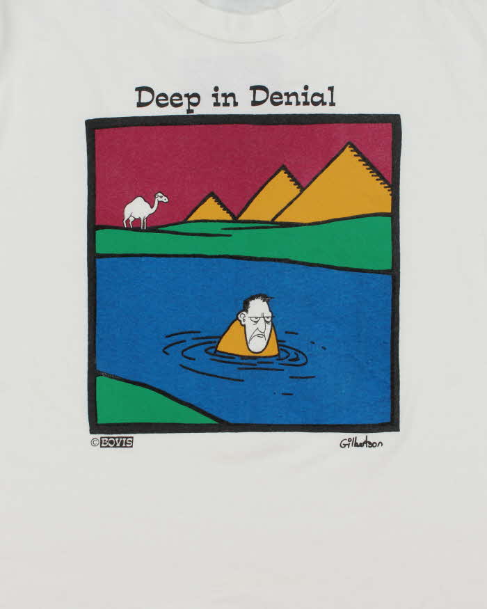 Vintage 90's Deep in Denial Bovis Art T-Shirt - L