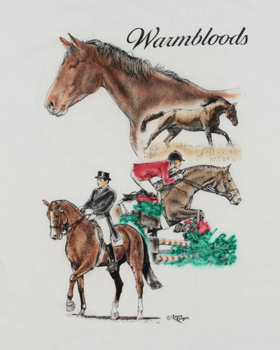 Vintage 90's Warmbloods Horse Riding Graphic T-Shirt - L