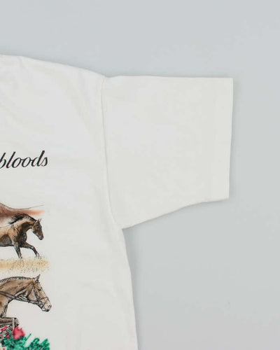 Vintage 90's Warmbloods Horse Riding Graphic T-Shirt - L