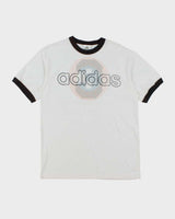 Vintage Y2K Adidas Centre Logo Graphic Ringer T-Shirt - L