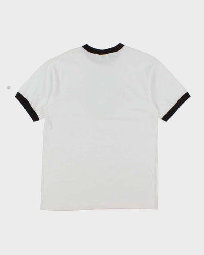 Vintage Y2K Adidas Centre Logo Graphic Ringer T-Shirt - L