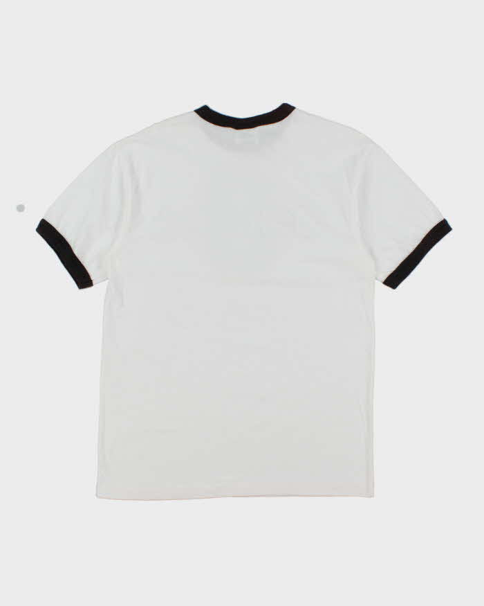 Vintage Y2K Adidas Centre Logo Graphic Ringer T-Shirt - L