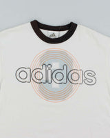Vintage Y2K Adidas Centre Logo Graphic Ringer T-Shirt - L