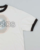 Vintage Y2K Adidas Centre Logo Graphic Ringer T-Shirt - L