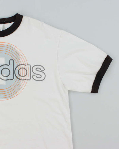 Vintage Y2K Adidas Centre Logo Graphic Ringer T-Shirt - L