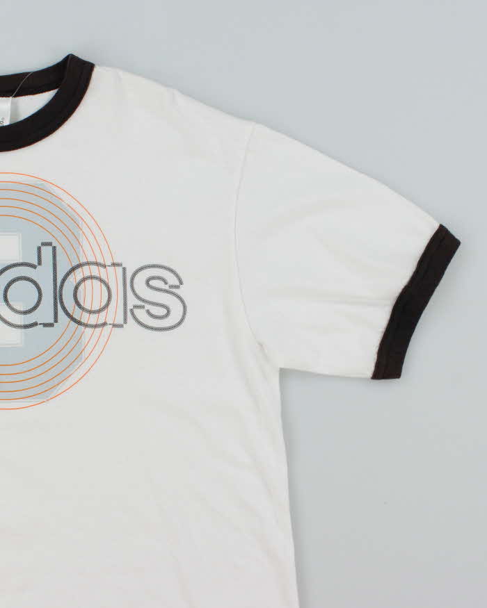Vintage Y2K Adidas Centre Logo Graphic Ringer T-Shirt - L