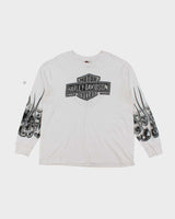 Vintage Harley Davidson Oversized Skull Long Sleeve T-Shirt - XXL