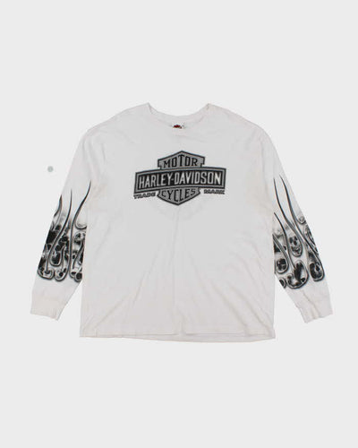 Vintage Harley Davidson Oversized Skull Long Sleeve T-Shirt - XXL