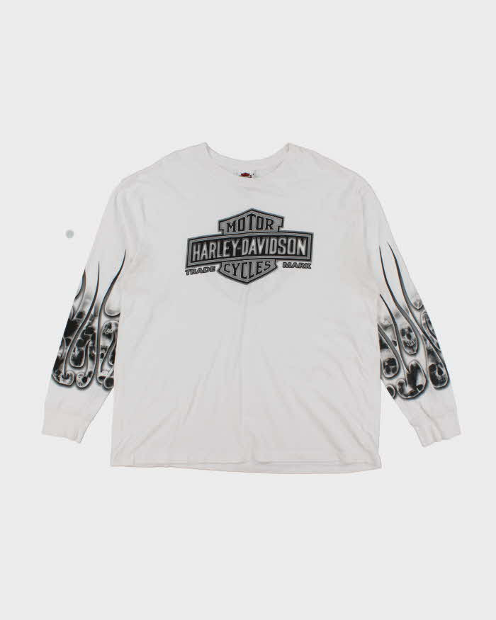 Vintage Harley Davidson Oversized Skull Long Sleeve T-Shirt - XXL
