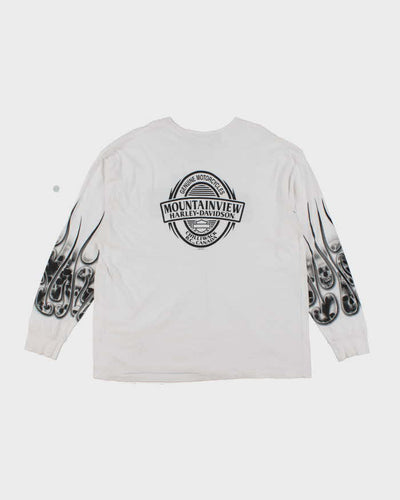 Vintage Harley Davidson Oversized Skull Long Sleeve T-Shirt - XXL