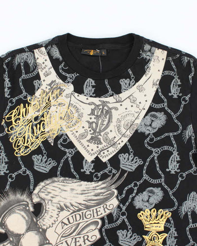 Vintage Y2K Christian Audigier All Over Print T-Shirt - L