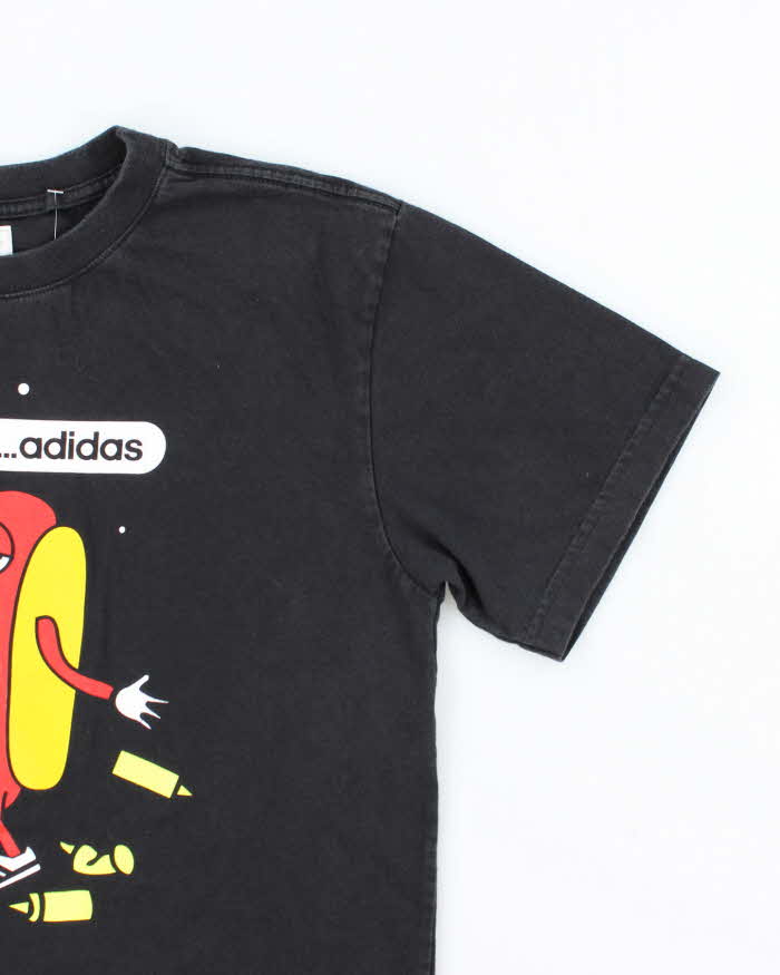 Vintage Y2K Adidas Drunk Hot Dog Graphic T-Shirt - L