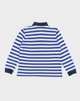 Vintage Y2K Tommy Hilfiger Striped Quarter Zip Long Sleeve Polo Shirt - M