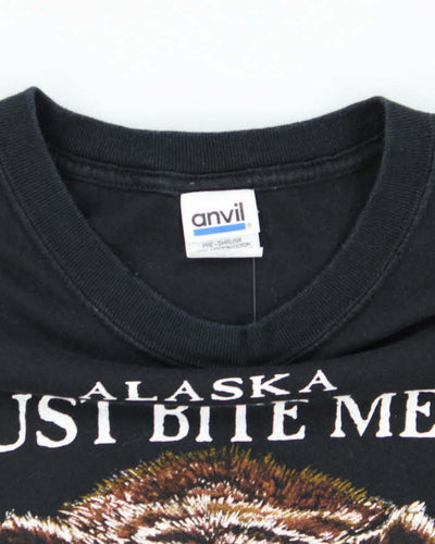 Vintage Y2K Alaska Just Bite Me Grizzly Bear Graphic T-Shirt - L