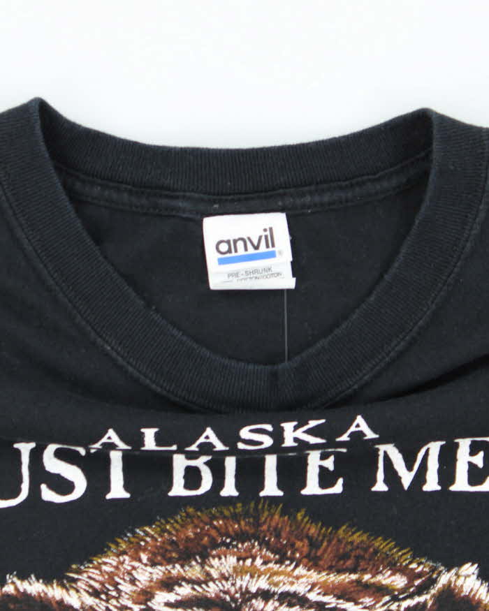 Vintage Y2K Alaska Just Bite Me Grizzly Bear Graphic T-Shirt - L