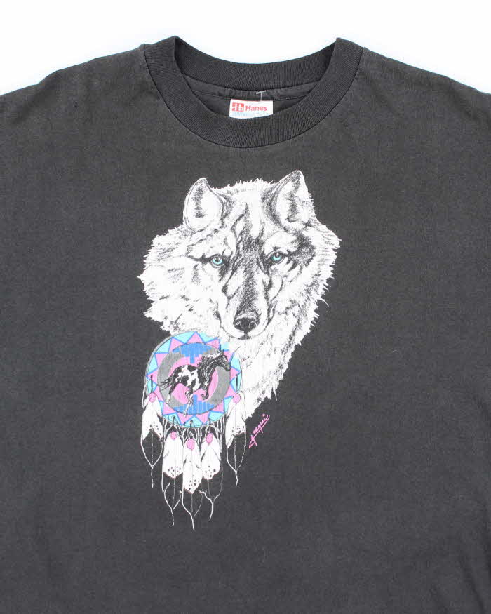 Vintage 90's Single Stitch Wolf Graphic T-Shirt - L