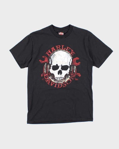 Vintage Harley Davidson Skull Biker Graphic T-Shirt - L
