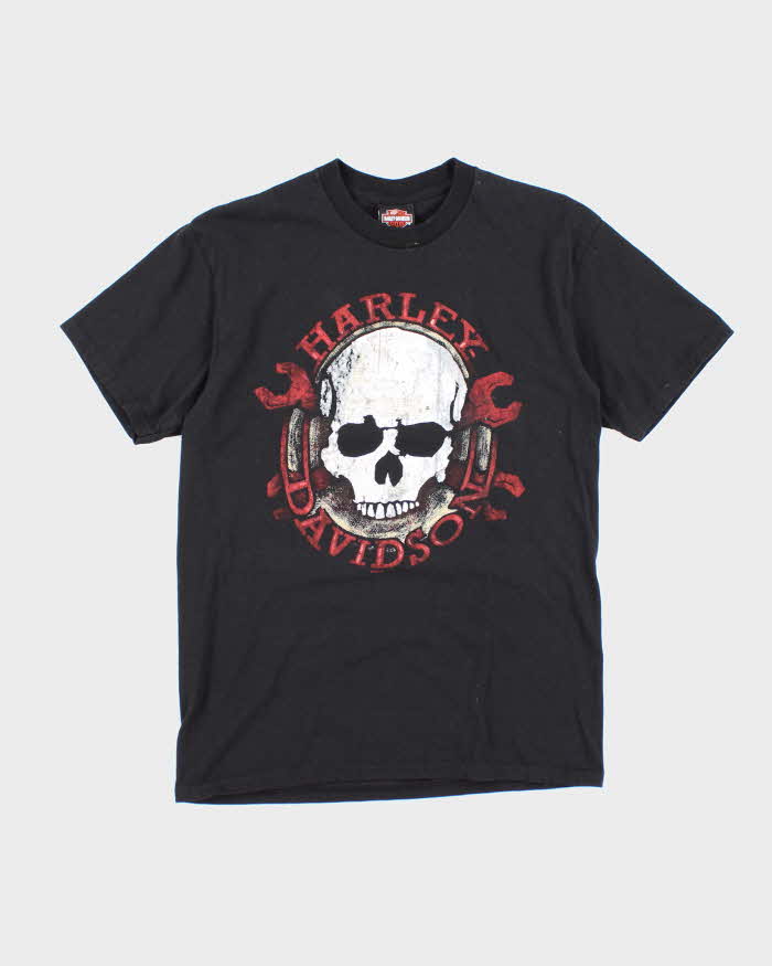 Vintage Harley Davidson Skull Biker Graphic T-Shirt - L