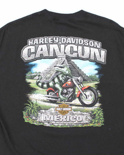 Vintage 2000's Harley Davidson Cancun Mexico Biker T-Shirt - XL