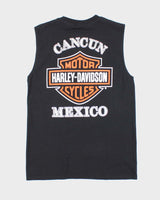 Vintage Y2K Harley Davidson Textured Logo Cut Off T-Shirt - M