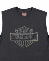 Vintage Y2K Harley Davidson Textured Logo Cut Off T-Shirt - M