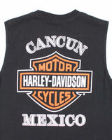 Vintage Y2K Harley Davidson Textured Logo Cut Off T-Shirt - M