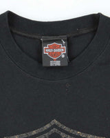 Vintage Y2K Harley Davidson Textured Logo Cut Off T-Shirt - M