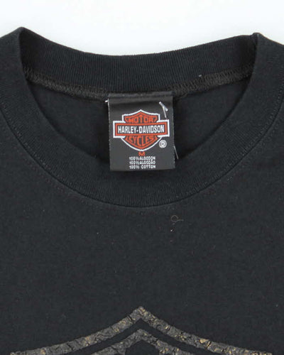 Vintage Y2K Harley Davidson Textured Logo Cut Off T-Shirt - M