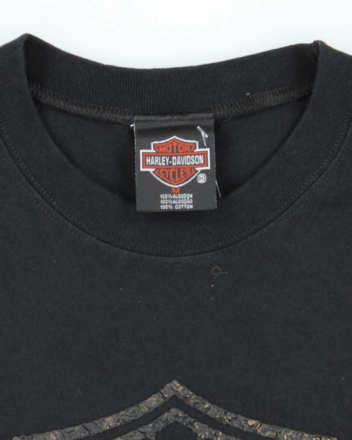 Vintage Y2K Harley Davidson Textured Logo Cut Off T-Shirt - M