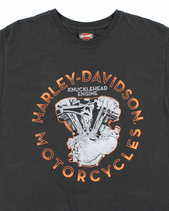 Vintage Y2K Harley Davidson Knucklehead Engine T-Shirt - M