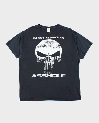 Vintage Y2K Skull Slogan Graphic T-Shirt - XL
