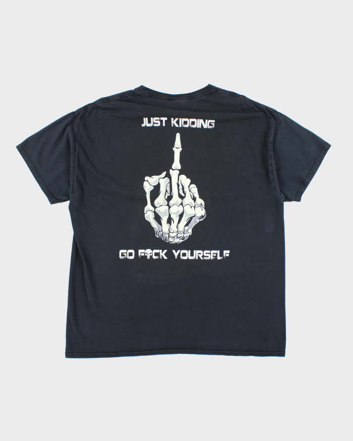 Vintage Y2K Skull Slogan Graphic T-Shirt - XL