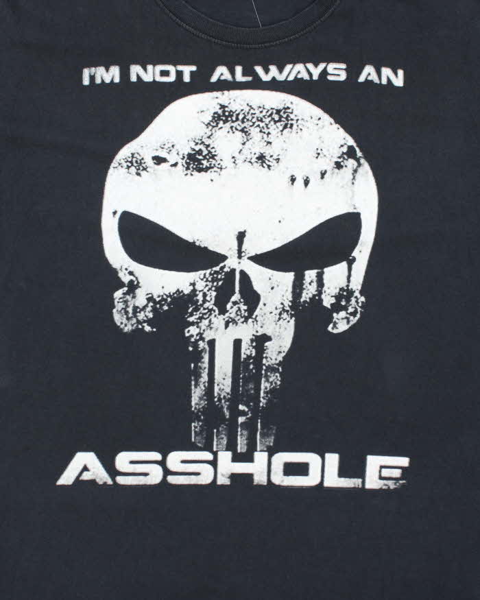 Vintage Y2K Skull Slogan Graphic T-Shirt - XL
