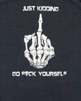 Vintage Y2K Skull Slogan Graphic T-Shirt - XL
