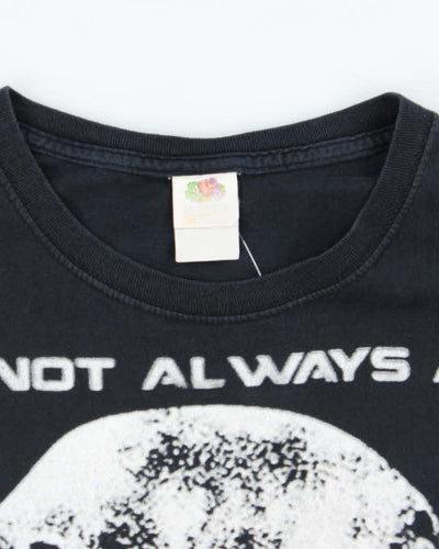 Vintage Y2K Skull Slogan Graphic T-Shirt - XL