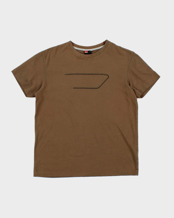 Vintage Y2K Diesel Embroidered Logo T-Shirt - M