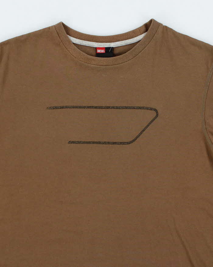 Vintage Y2K Diesel Embroidered Logo T-Shirt - M