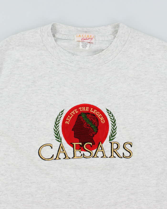 Vintage 90's Caesars Embroidered Single Stitch T-Shirt - M