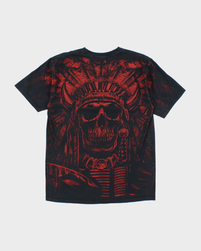 Vintage Y2K Mexican Skull All Over Print T-Shirt - L